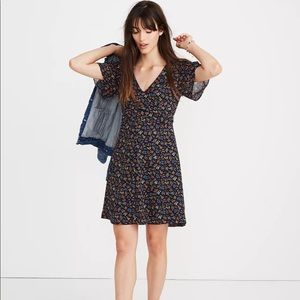 Madewell Cross-Front Mini Dress in Garden Party size 4